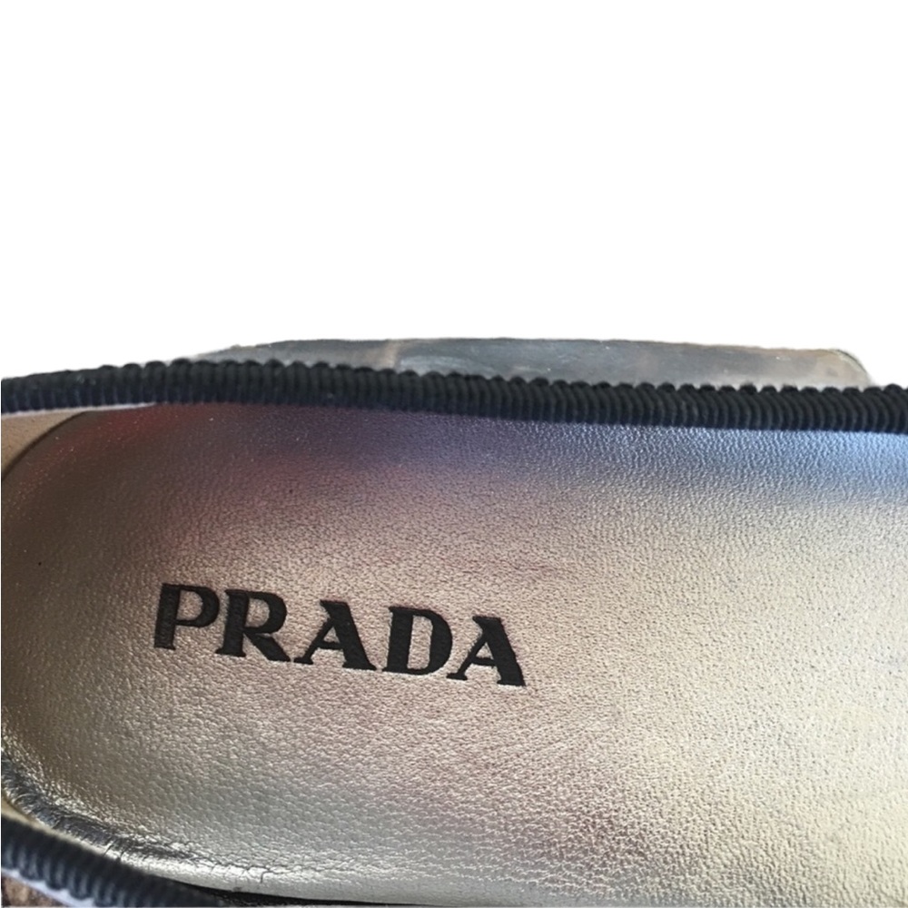 Authentic Prada flats silver/black size 38.5 - Picture 7 of 8